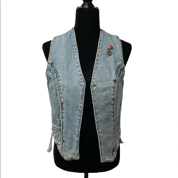 USA Bikers Dream Apparel Jean Vest Medium Honda Eagle on the back - Picture 3 of 16